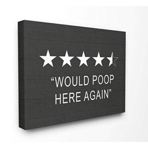 stupell industries five star funny word bathroom black and white design decorative wall hangings, multi-color