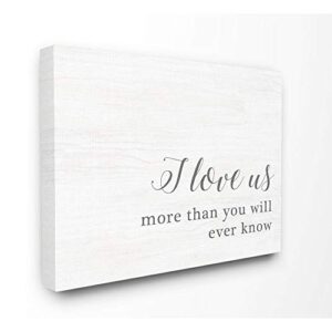 Stupell Industries I Love Us Family Home Inspirational Word Black And White Design XXL Stretched Canvas Wall Art by Anna Quach, 30 x 1.5 x 40, Multi-Color