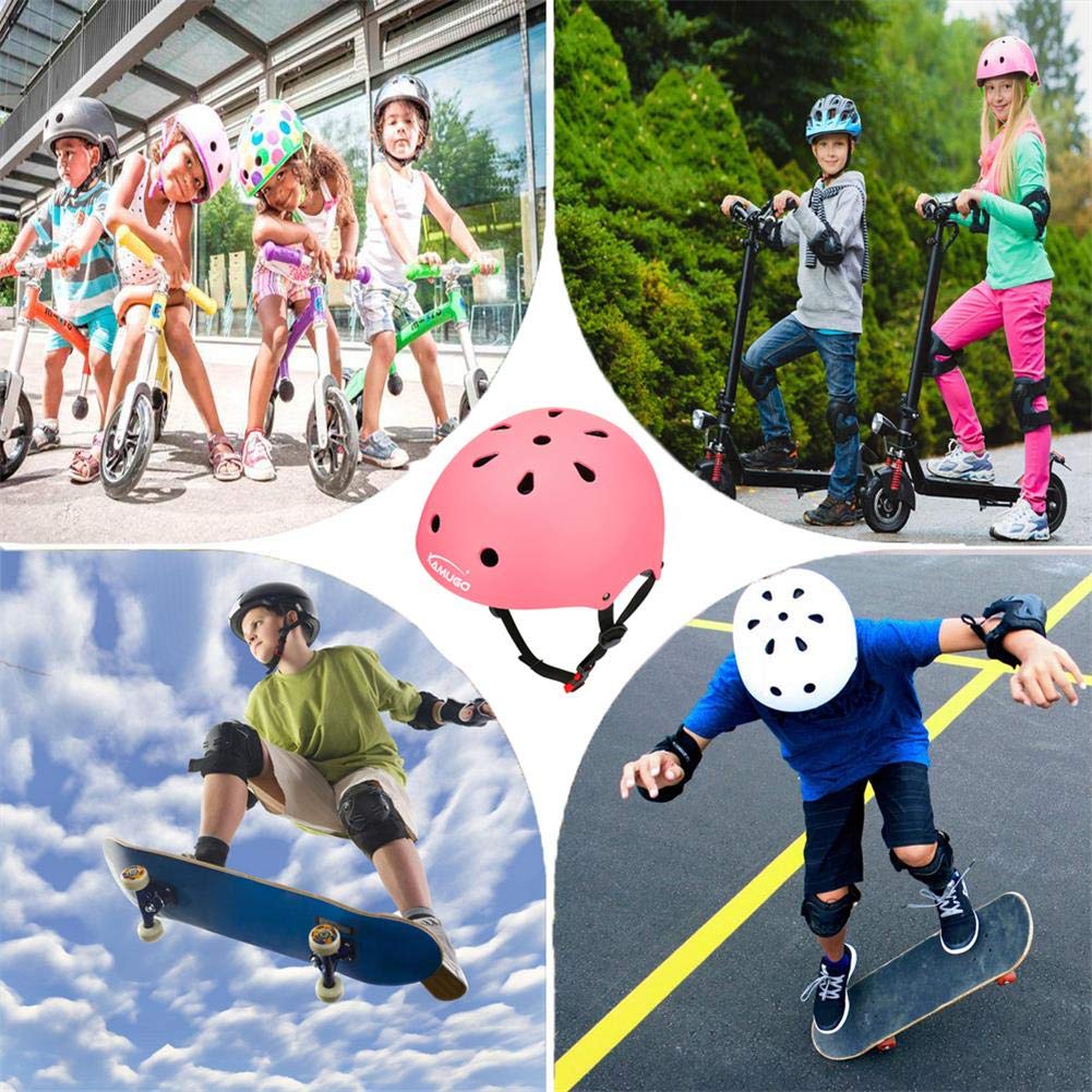 KAMUGO Kids Bike Helmet,Toddler Skateboard Helmet for Girls Boys Ages 2-8 Years,Child Adjustable Helmet for Multi-Sports Bicycle Skateboarding Roller Skating Scooter Rollerblade Balance Bike