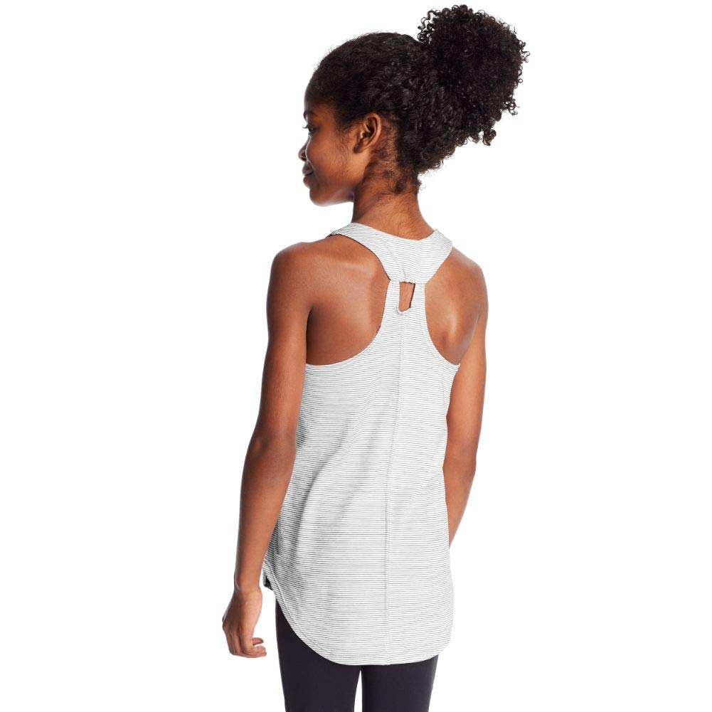 C9 Champion Girls' Keyhole Tank, White/Ebony, XL