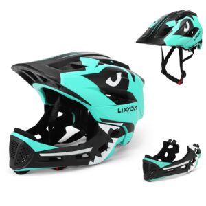 lixada kids bike helmet adjustable detachable full face helmet for cycling helmet for children bicycle, skateboard, scooter, protective gear (20.5-22 inches)