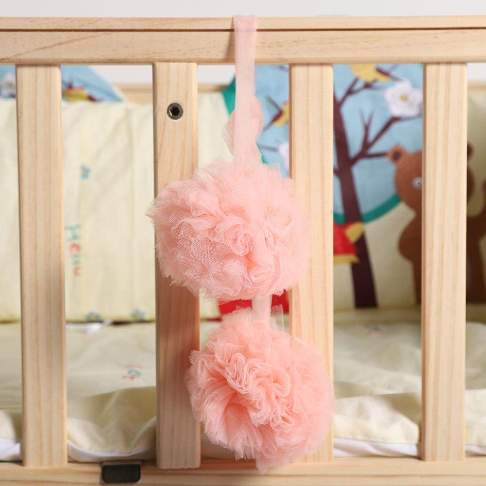 Flower Ball Bed Decor Baby BedNet Hanging Canopy for Babies Crib Accessories Wall Pendant Decoration for Kids Room (Pink)