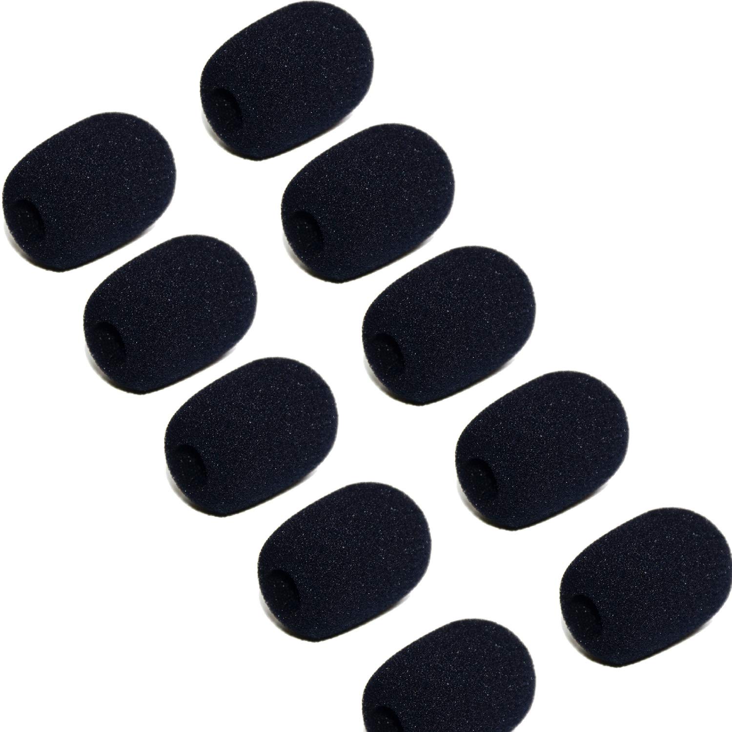 10 Pcs Mini Lapel Headset Foam Microphone Windscreens Windshied Headset Foam,Mic Sponge Foam Cover Shield (Black)