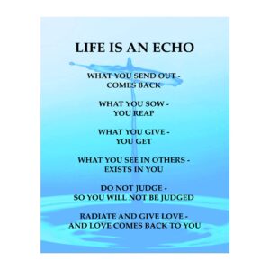 life is an echo - quotes wall art collection, inspirational quotes wall art, wall decorations decorations for home studio and office, pictures for living room wall decoration, unframed - 8x10