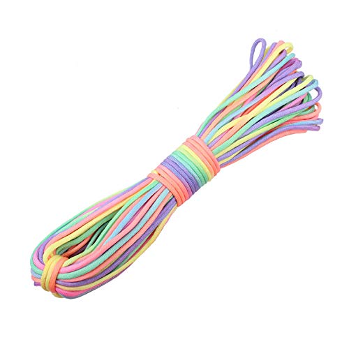 GeGeDa Rainbow Paracord 7 Core Nylon Parachute Cord Camping Rope 100FT … (Light Rainbow, 100)