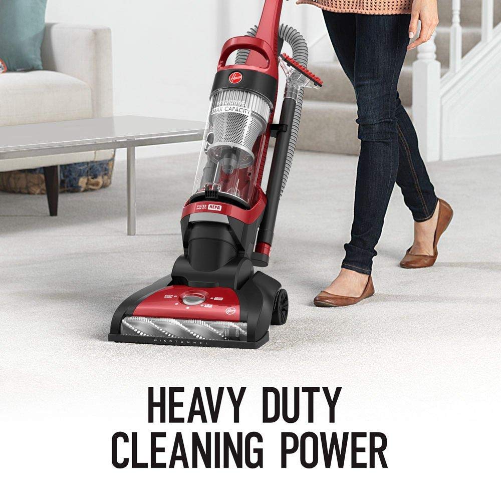 Hoover Windtunnel Max Capacity Upright Vacuum Cleaner with HEPA Media Filtration, UH71100, Red