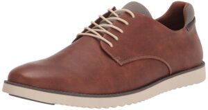 dr. scholl's men's sync plain toe dress casual oxford, dark tan smooth, 10