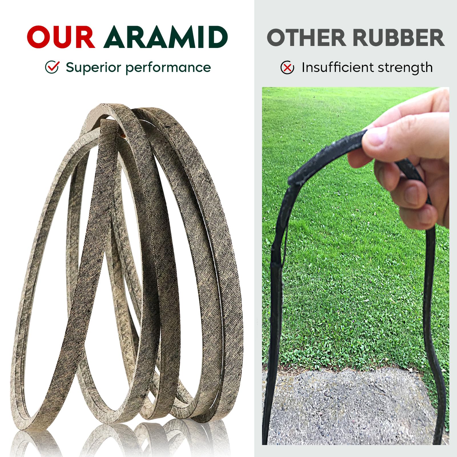 AEagle Aramid Cord Drive Belt 1/2 X 90 Inch Compatible with Riding Mower AYP Craftsman Poulan Husqvarna 105732X 120302X 125907X 193214 532125907 532193214