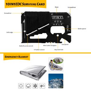 ANTARCTICA Emergency Survival Gear Kits 60 in 1, Outdoor Survival Tool with Emergency Bracelet Whistle Flashlight Pliers Pen Wire Saw for Camping, Hiking, Climbing,Car