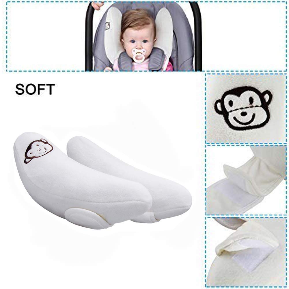 U-Shape Stroller Head Neck Support for Newborn Baby Infant Toddler Adjustable Neck Relief Pillow Cushion Lovely Banana Shape Design