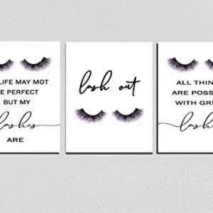 Lash out,Eyelashes Prints Set,Set Of 3,Lashes Print,Lash Decor,Beauty Salon Decor,Lashes Studio,Lash room decor,My life may not be perfect 8X10inch Noframed