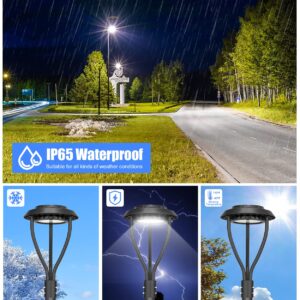 80W LED Post Top Light ETL&DLC Listed 11200Lm Adjustable CCT 3000K/4000K/5000K Dusk to Dawn LED Pole Top Light IP65 Waterproof for Outdoor Commercial Pole Mount Light Fixture AC100-277V