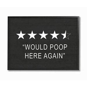 stupell industries five star funny word bathroom black and white design prints, multi-color