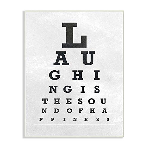 Stupell Industries Eye Chart Family Home Inspirational Word Black And White Design Oversized Wall Plaque Art by AD Graphics Studio, 12 x 0.5 x 18, Multi-Color