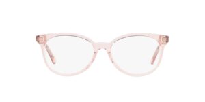coach hc6138u universal fit prescription eyewear frames, transparent pink/demo lens, 52 mm