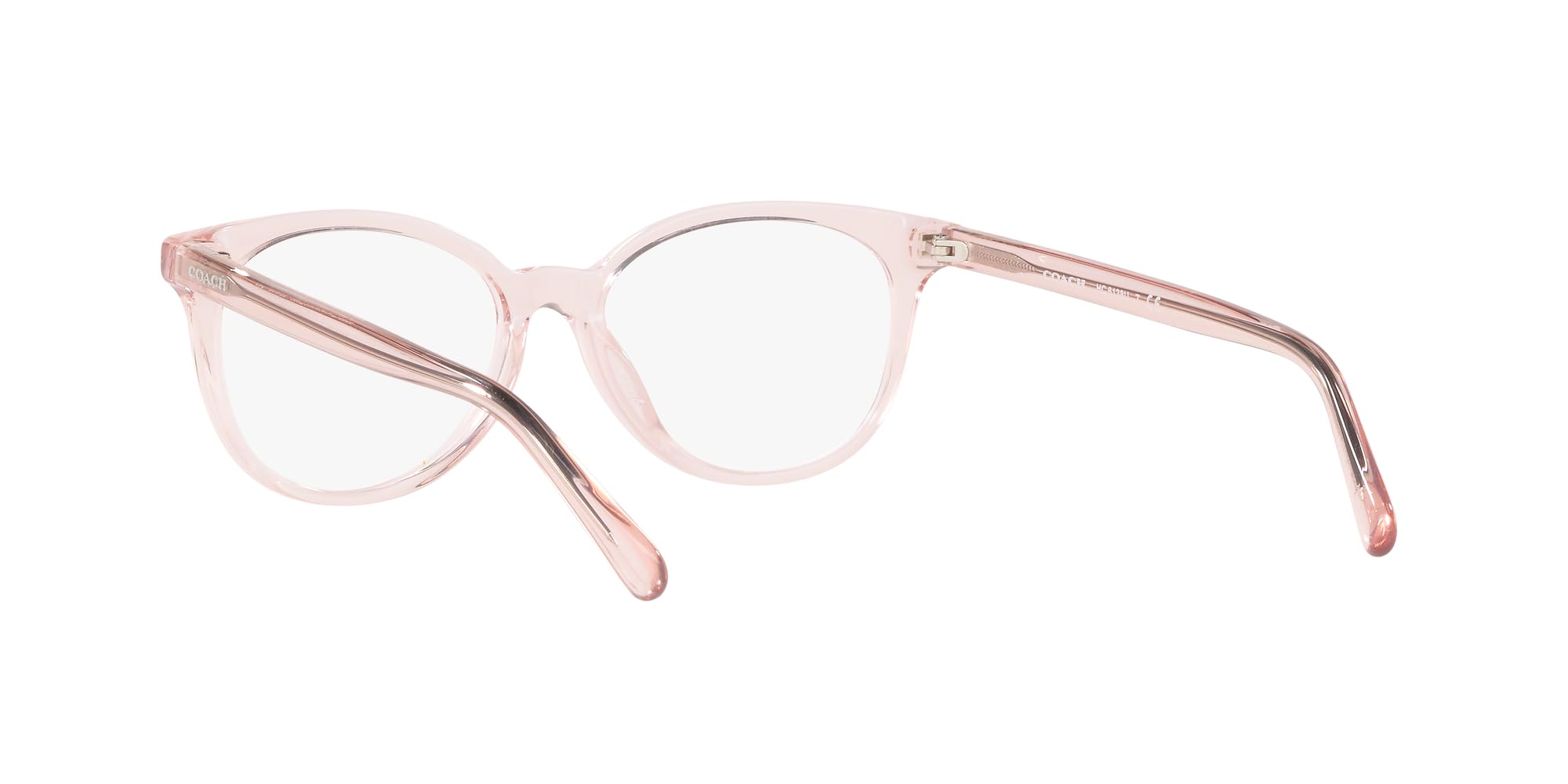 Coach HC6138U Universal Fit Prescription Eyewear Frames, Transparent Pink/Demo Lens, 52 mm