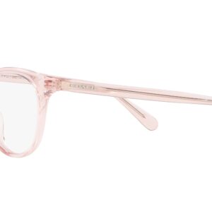 Coach HC6138U Universal Fit Prescription Eyewear Frames, Transparent Pink/Demo Lens, 52 mm