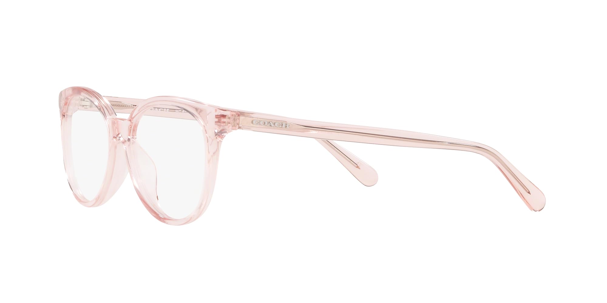 Coach HC6138U Universal Fit Prescription Eyewear Frames, Transparent Pink/Demo Lens, 52 mm