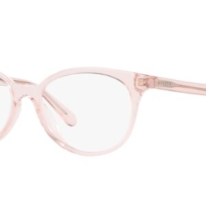 Coach HC6138U Universal Fit Prescription Eyewear Frames, Transparent Pink/Demo Lens, 52 mm