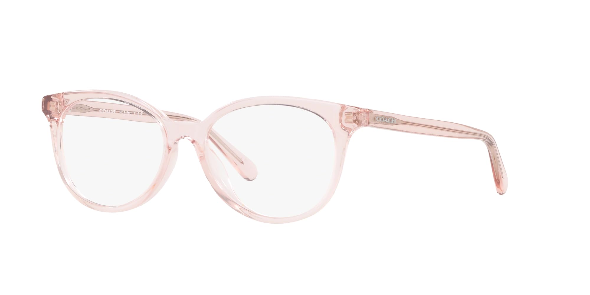 Coach HC6138U Universal Fit Prescription Eyewear Frames, Transparent Pink/Demo Lens, 52 mm