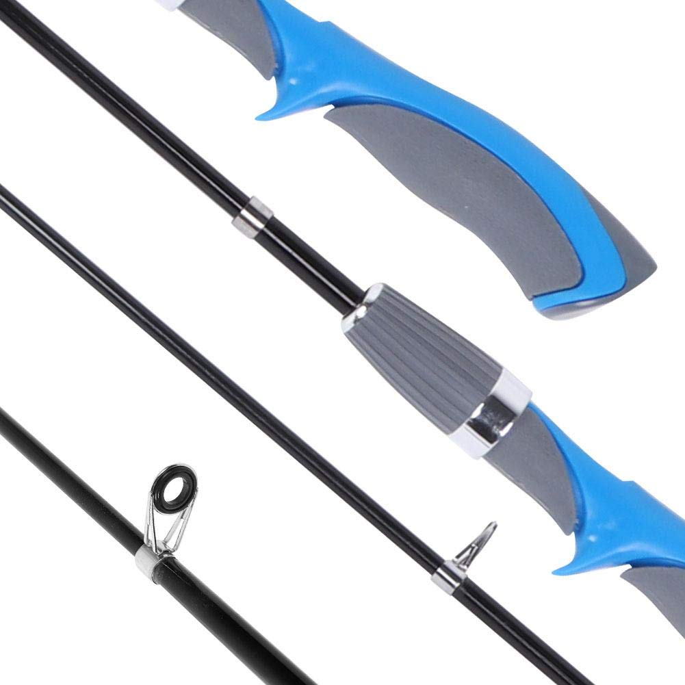 Carbon Fishing Rod Short Fishing Rod Protable Telescopic Sea Fishing Pole for Saltwater Freshwater Fishing(Blue Handle 1.2M)