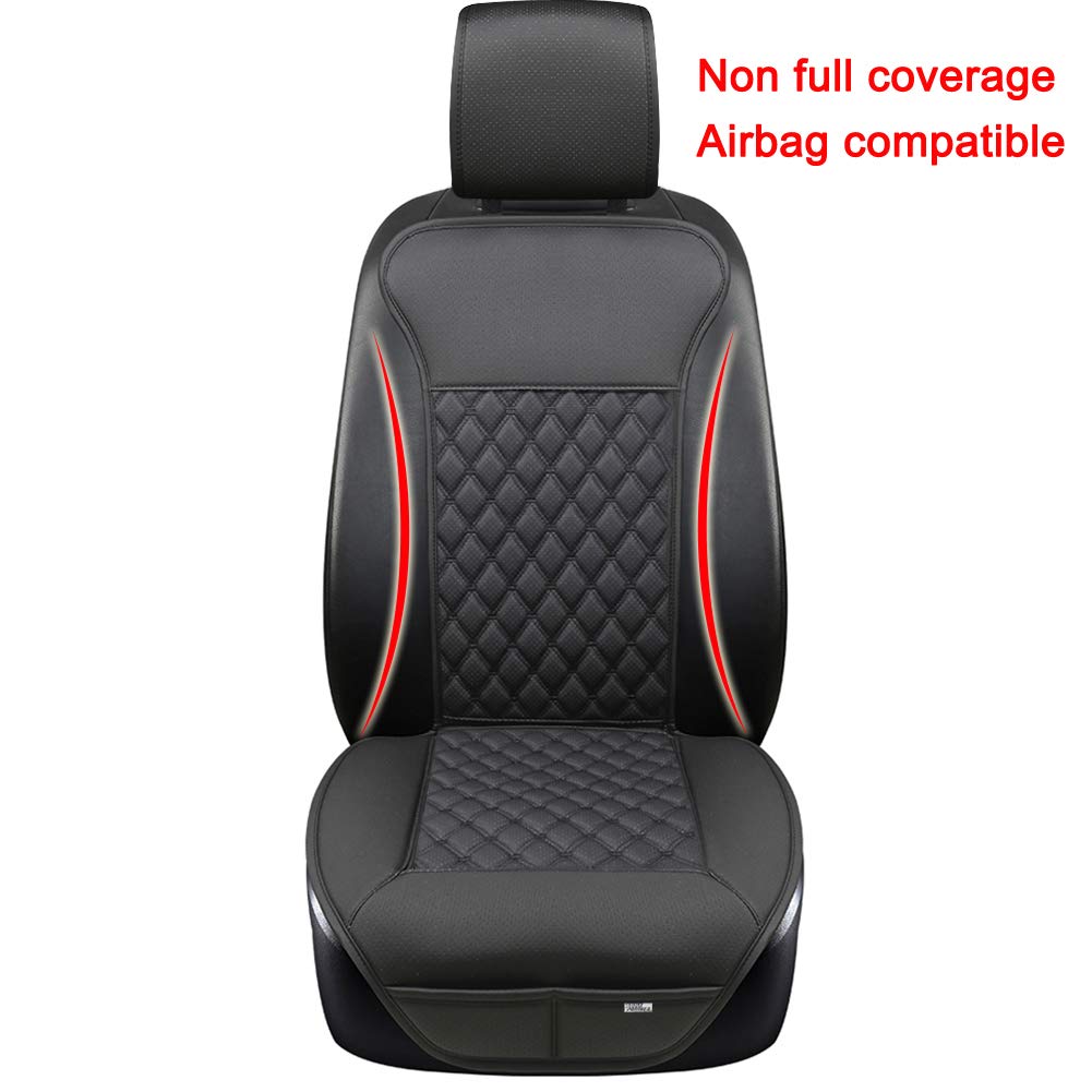 Black Panther 1 Pair Car Seat Covers, Luxury Car Protectors, Universal Anti-Slip Driver Seat Cover with Backrest,Diamond Pattern (Black)