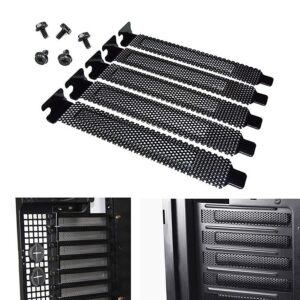 20 Pieces PCI Slot Cover Hard Steel Dust Filter Blanking Plate, Vented Slot Covers for Computer Cases with Screws