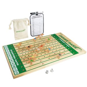 gosports derby dash horse race game set - tabletop horse racing with 2 dice and dry erase scoreboard