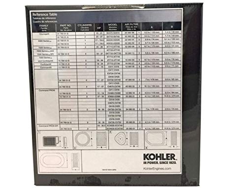 Kohler 22 789 01-S 5400 Series Maintenance Kit 17-19.5hp Fits KS530, KS540, KS590,KS595