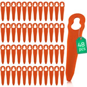 chuancheng 48pcs plastic string trimmer head blades replacement for stihl polycut 2-2 4008 007 1000 lawnmower weed eater blades grass cutter tools