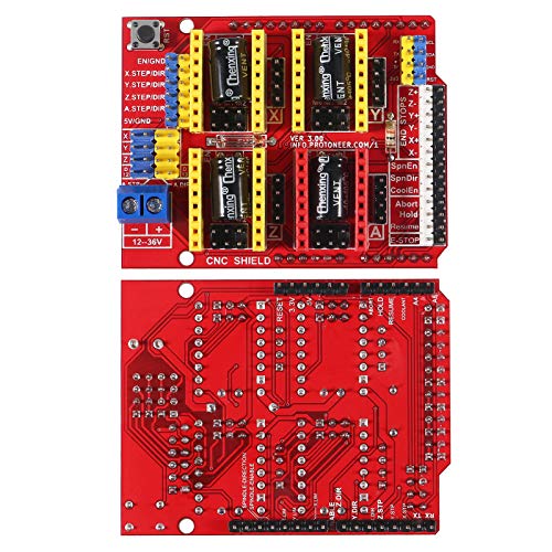 ACEIRMC 3D Printer CNC Shield V3 Engraver Expansion Board with 4X A4988 Driver Module and 4 x Radiator (Kits)