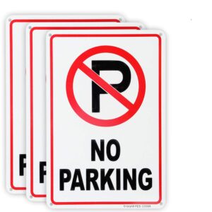 3 pack no parking sign 10"x 7" .04" aluminum reflective sign rust free aluminum-uv protected and weatherproof