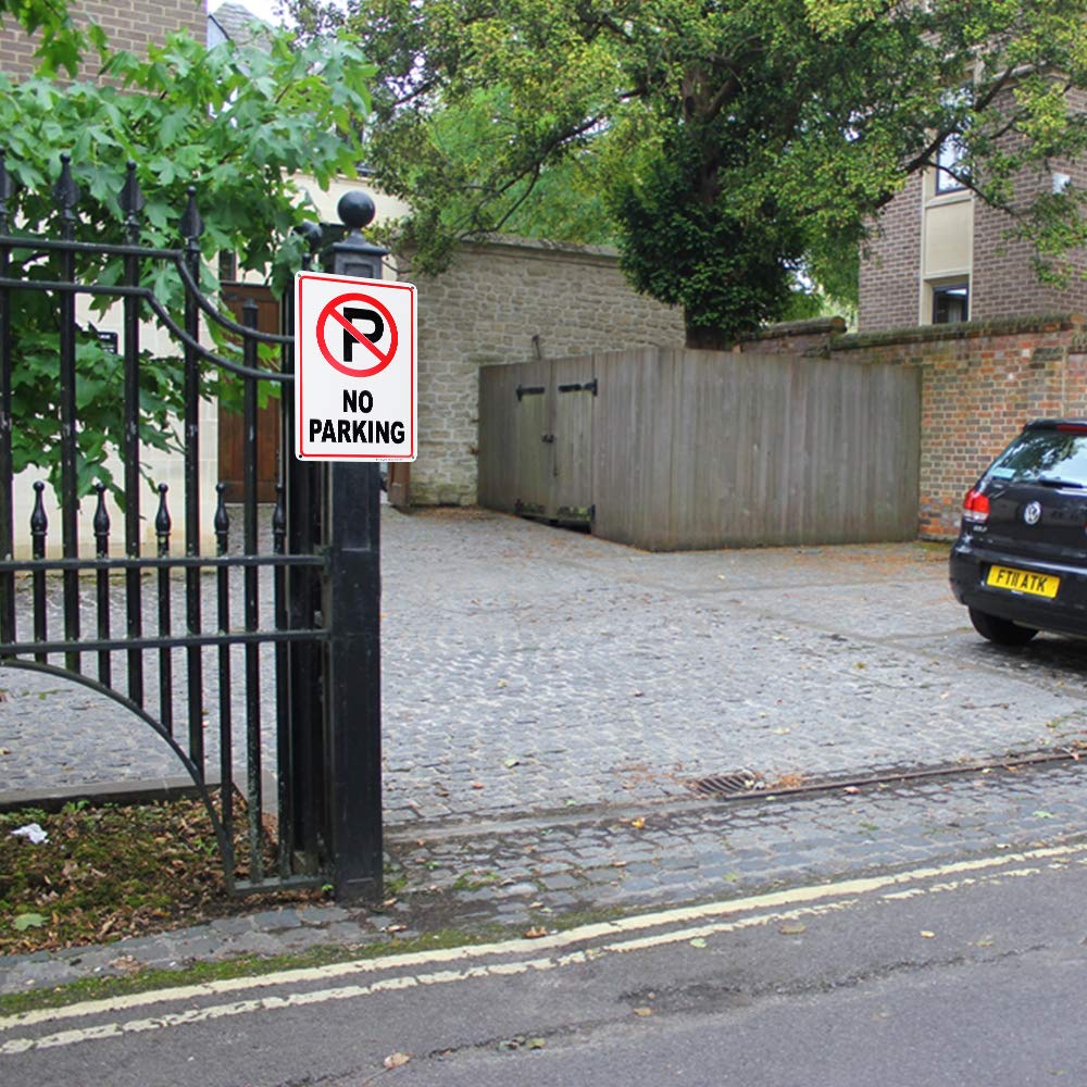 3 Pack No Parking Sign 10"x 7" .04" Aluminum Reflective Sign Rust Free Aluminum-UV Protected and Weatherproof