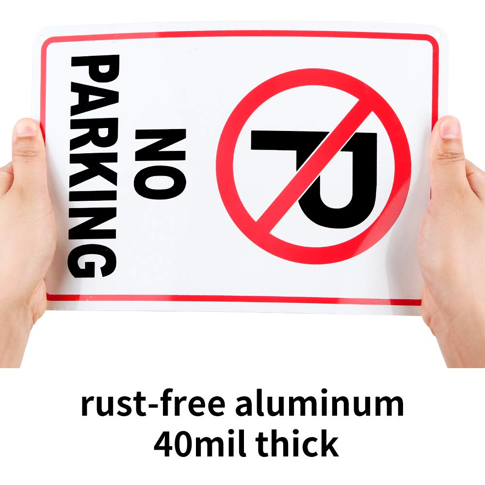 3 Pack No Parking Sign 10"x 7" .04" Aluminum Reflective Sign Rust Free Aluminum-UV Protected and Weatherproof