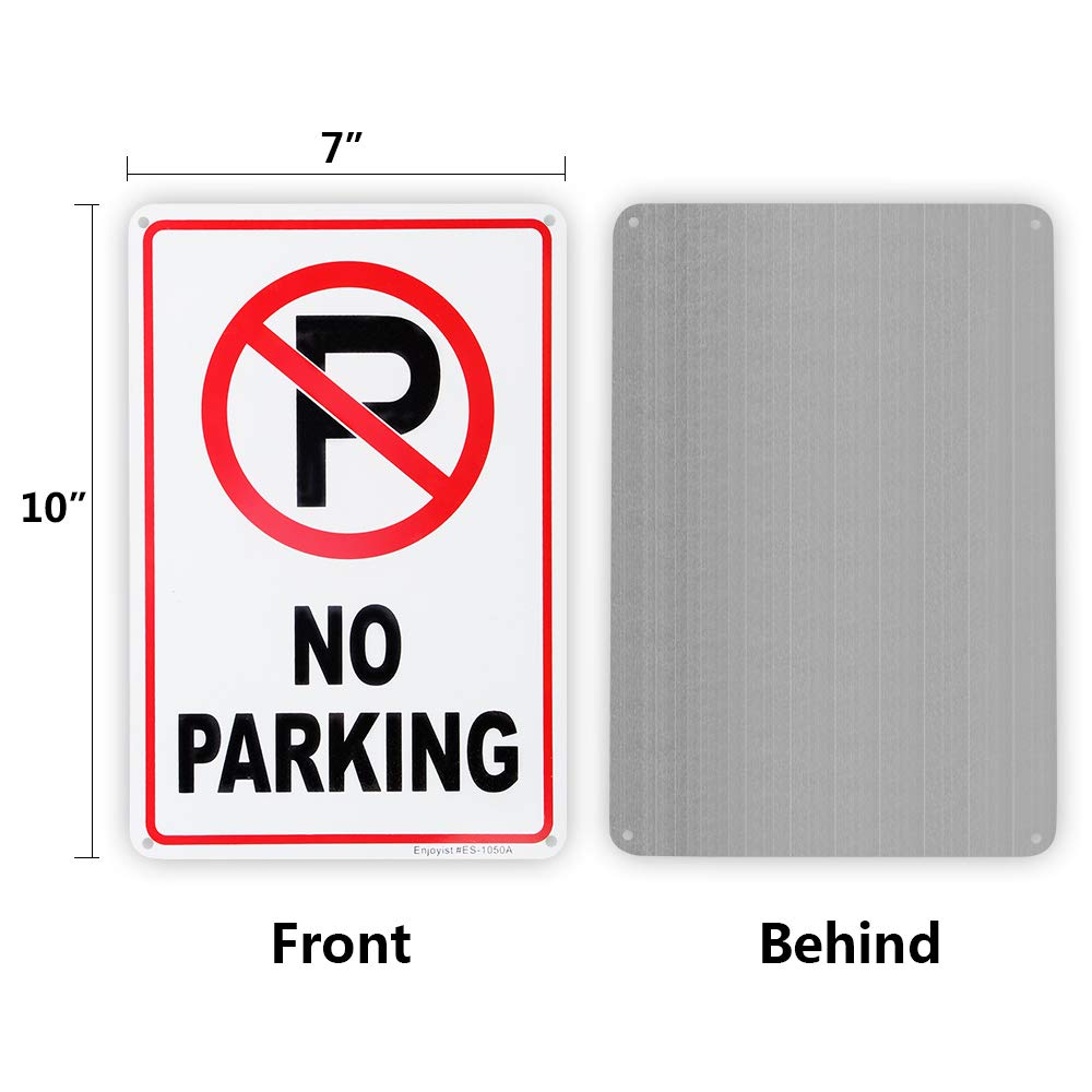 3 Pack No Parking Sign 10"x 7" .04" Aluminum Reflective Sign Rust Free Aluminum-UV Protected and Weatherproof