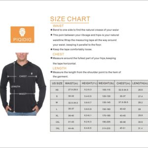 Men's UPF 50+ UV Sun Protection Outdoor Long Sleeve Fishing T-Shirt with Hoodies Grey