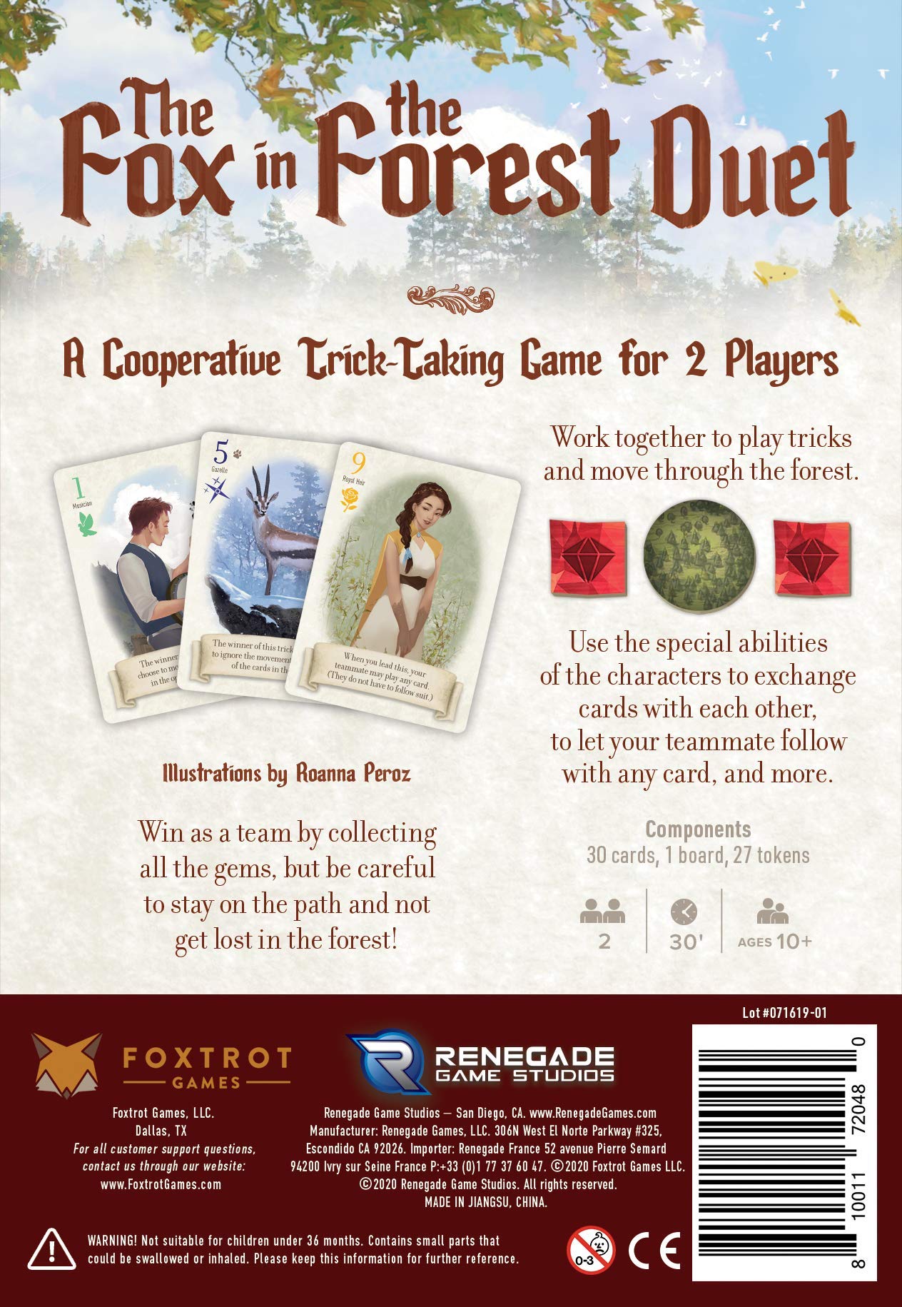 Renegade Game Studios Fox in The Forest Duet Card Game for 2 Players Aged 10 & Up, Cooperative Trick-Taking Game.