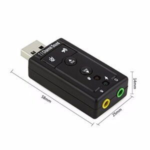 Simyoung USB 7.1 Channel USB External Sound Card Audio Adapter(Sound Card) Black