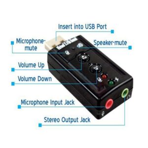 Simyoung USB 7.1 Channel USB External Sound Card Audio Adapter(Sound Card) Black