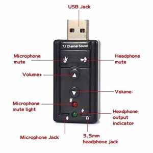 Simyoung USB 7.1 Channel USB External Sound Card Audio Adapter(Sound Card) Black