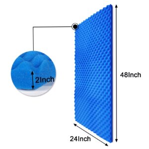 WENGWEI 2 Pack 24" X 48" X 2" Blue Acoustic Foam Egg Studio absorbs sound insulation and fills with cushion