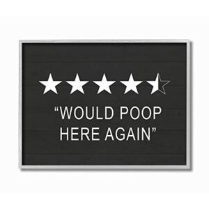 stupell industries five star funny word bathroom black and white design prints, multi-color