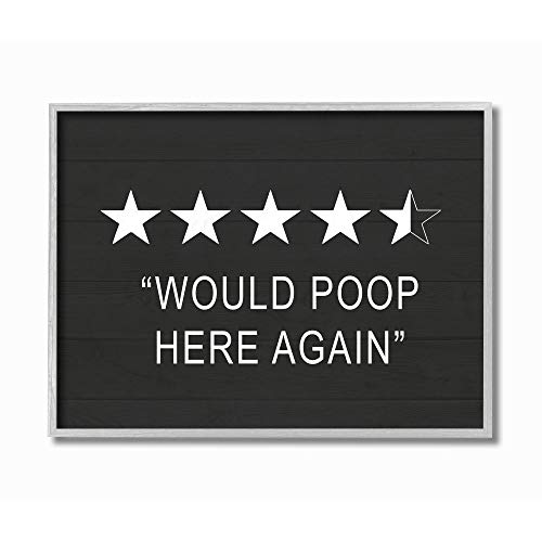 Stupell Industries Five Star Funny Word Bathroom Black and White Design Prints, Multi-Color