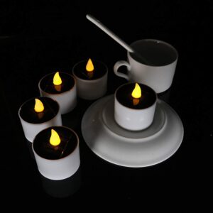 Solar Candle Light, Waterproof Flicker Flameless Floating Candle Light, Solar Tea Light for Festival (2Pcs)