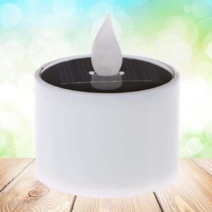 Solar Candle Light, Waterproof Flicker Flameless Floating Candle Light, Solar Tea Light for Festival (2Pcs)