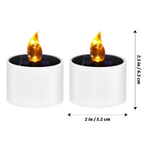 Solar Candle Light, Waterproof Flicker Flameless Floating Candle Light, Solar Tea Light for Festival (2Pcs)