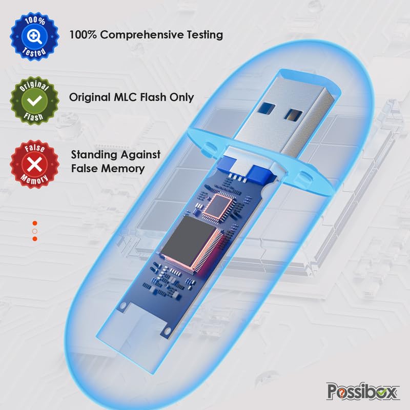 Possibox Custom Wood USB Flash Drive 32GB Printed or Engraved with Your Logo - as Promotional Gift Bulk USB 2.0-500 Pack