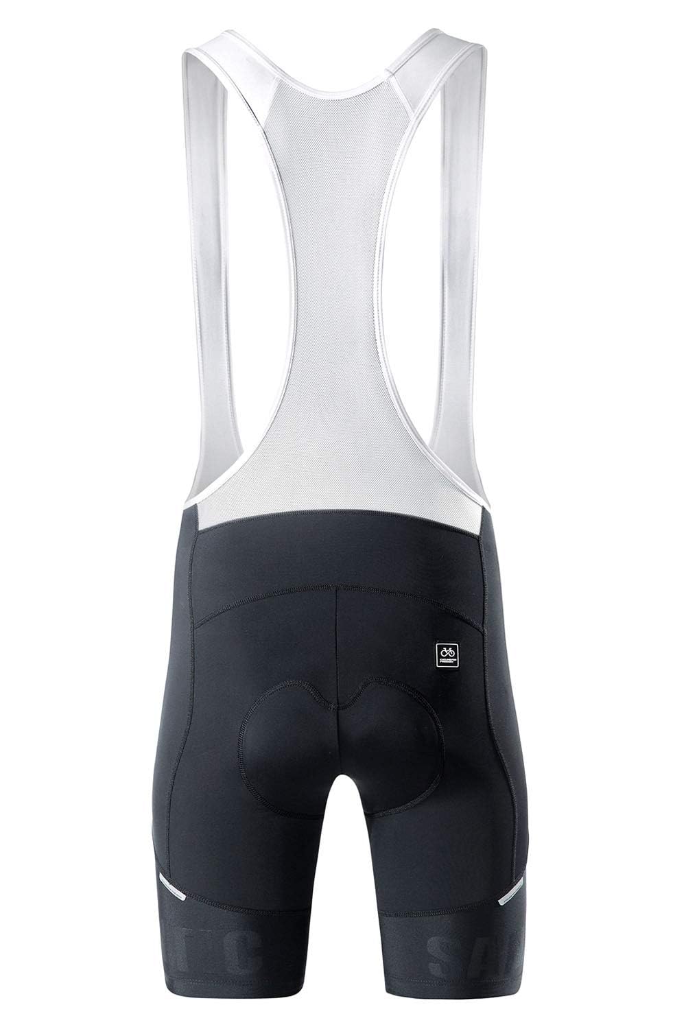 Santic Men's Cycling Bib Shorts 4D Padded Breathable Road Bike Cycling Bibs Biking Bicycle Gel Long Travel White