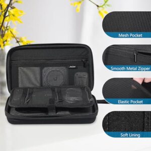 ProCase Hard Travel Electronic Organizer Case for MacBook Power Adapter Chargers Cables Power Bank Apple Magic Mouse Hard Drive USB Flash Disk SD Card Small Portable Accessories Bag -M, Black