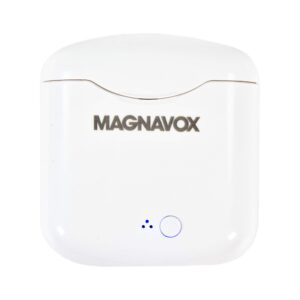 Magnavox MBH570 Bluetooth Mini Wireless Ear Buds with Charging Case in White